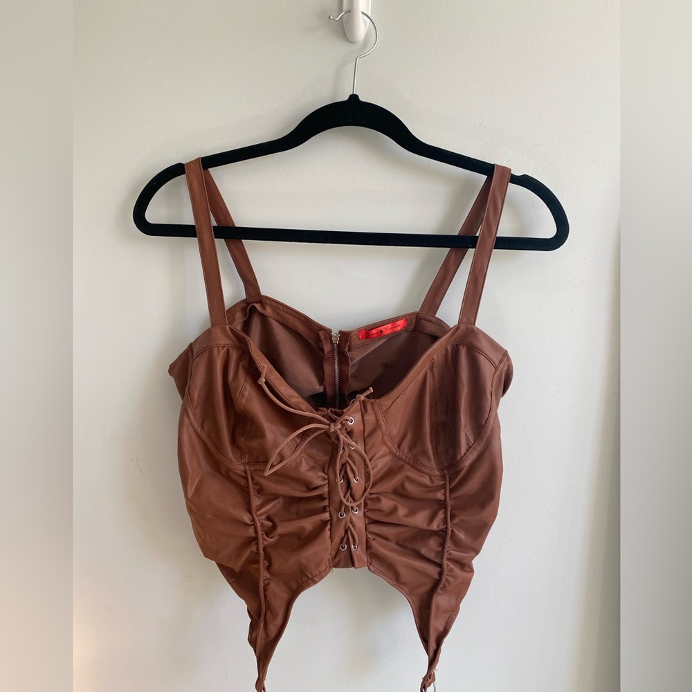 Faux leather tank